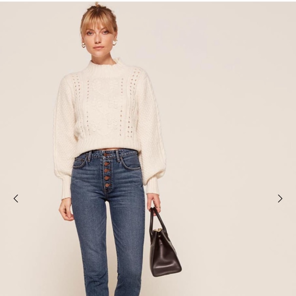 Reformation Winona Mid Slim Jean With Button Fly